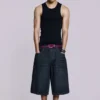Colossus-Shorts aus Indigo mit Bügelfalten
