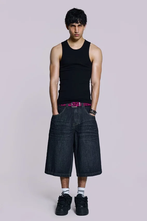 Colossus-Shorts aus Indigo mit Bügelfalten