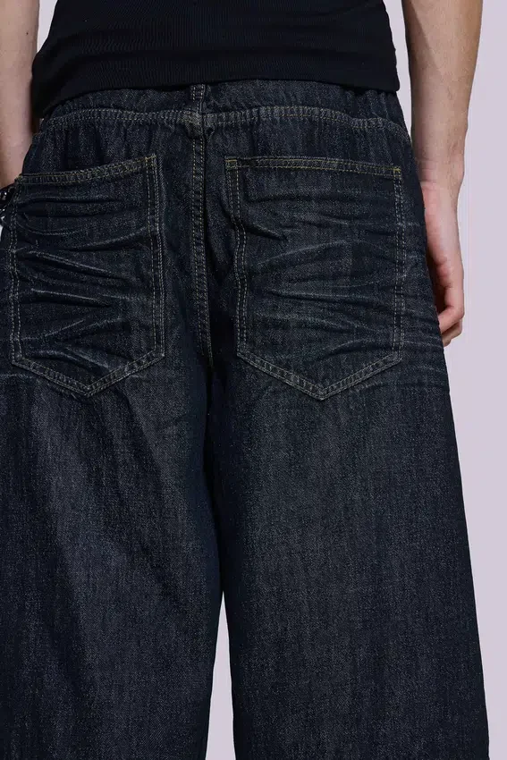 Colossus-Shorts aus Indigo mit Bügelfalten