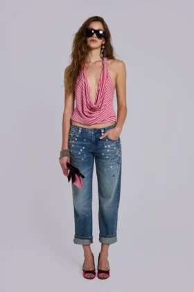 Cooper Crop-Jeans mit Verzierungen