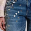 Cooper Crop-Jeans mit Verzierungen