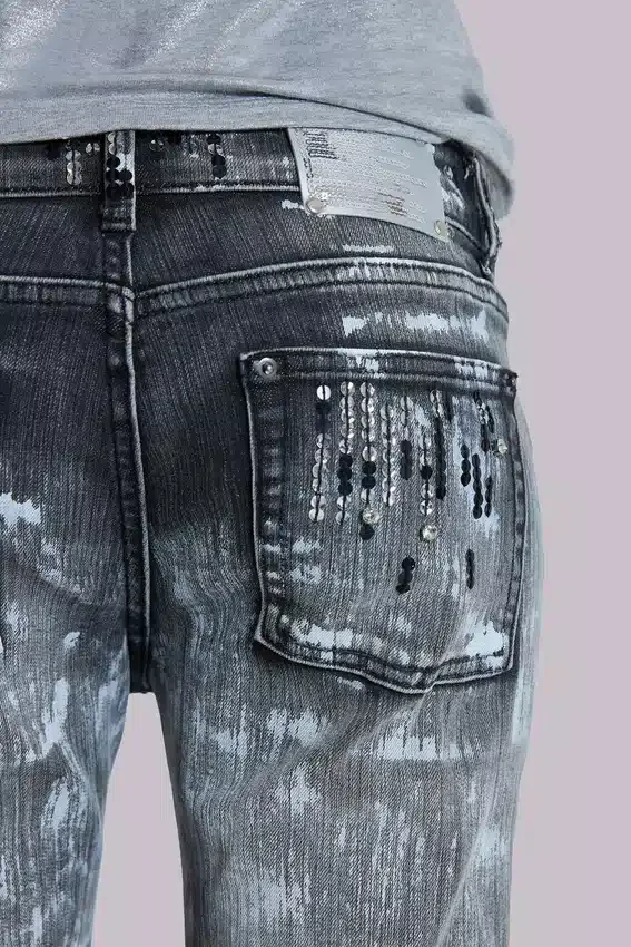 Cooper-Jeans mit Pailletten und Bootcut-Schnitt