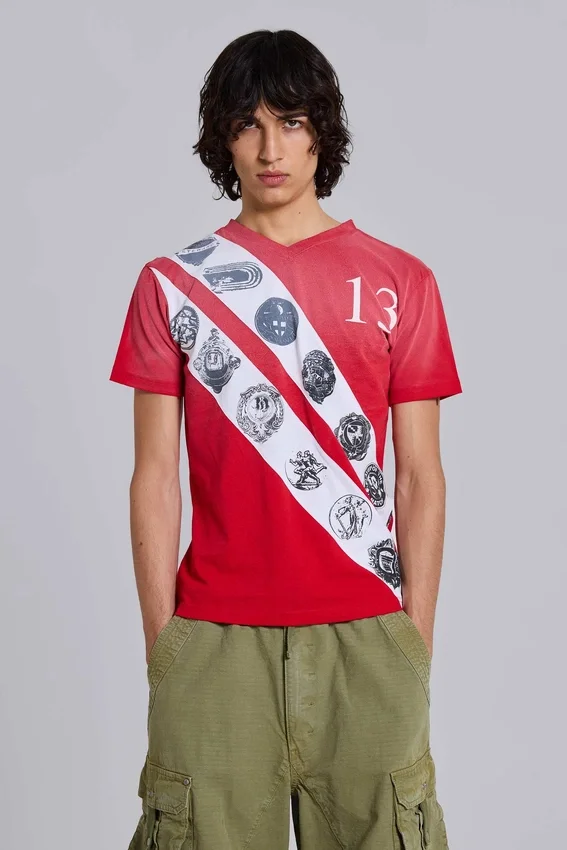 Crest T-Shirt mit V-Ausschnitt