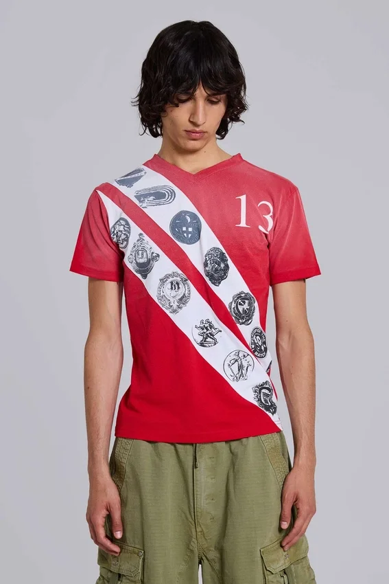 Crest T-Shirt mit V-Ausschnitt