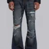 Cross Chain Blue Drift Bootcut-Jeans