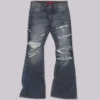 Cross Chain Blue Drift Bootcut-Jeans