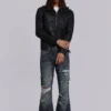 Cross Chain Blue Drift Bootcut-Jeans