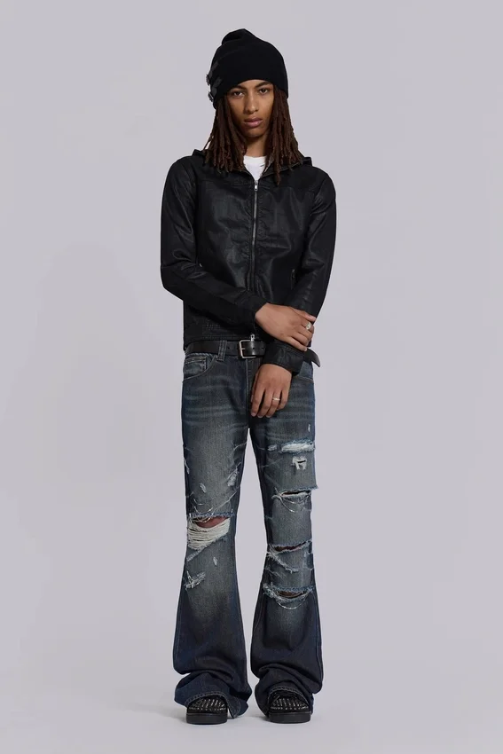 Cross Chain Blue Drift Bootcut-Jeans