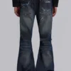 Cross Chain Blue Drift Bootcut-Jeans