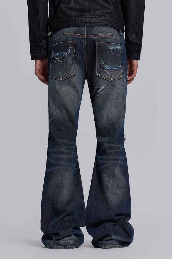 Cross Chain Blue Drift Bootcut-Jeans