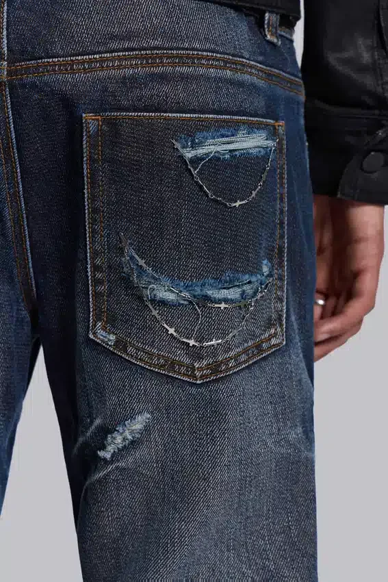 Cross Chain Blue Drift Bootcut-Jeans