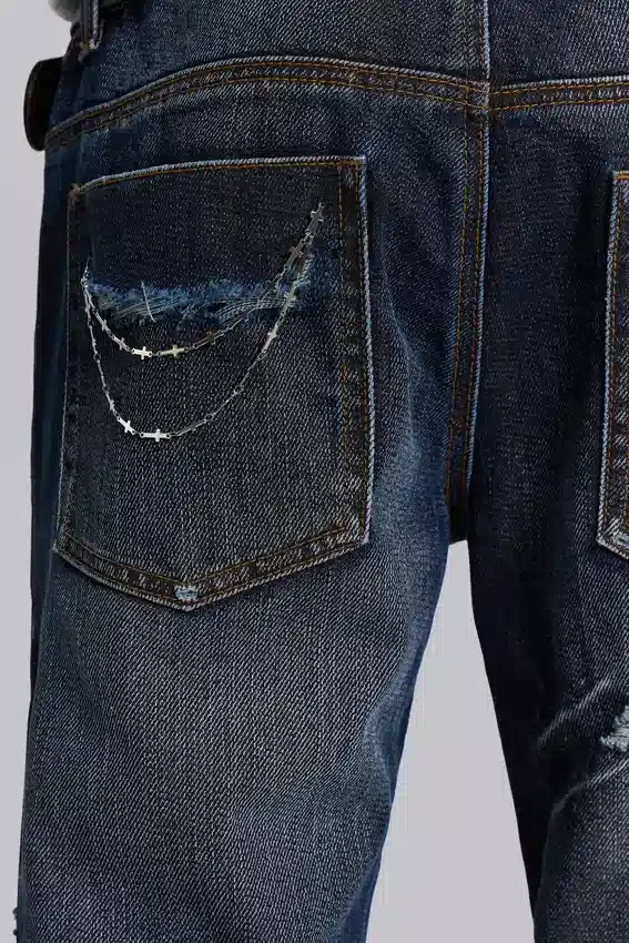 Cross Chain Blue Drift Bootcut-Jeans