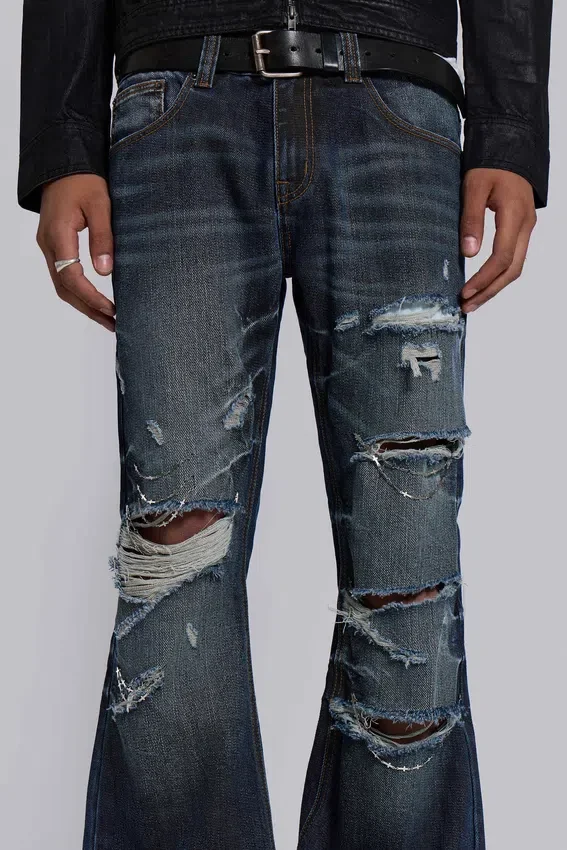 Cross Chain Blue Drift Bootcut-Jeans