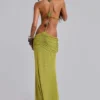 Darlyn – drapiertes, rückenfreies Maxikleid