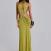 Darlyn – drapiertes, rückenfreies Maxikleid