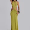 Darlyn – drapiertes, rückenfreies Maxikleid