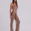 Deva-Strickhose mit Pailletten in Sand