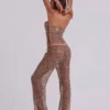 Deva-Strickhose mit Pailletten in Sand