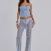 Deva-Strickhose mit Pailletten in Sky