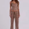 Deva-Strickhose mit Pailletten in Sand