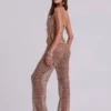 Deva-Strickhose mit Pailletten in Sand