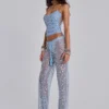 Deva-Strickhose mit Pailletten in Sky