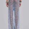 Deva-Strickhose mit Pailletten in Sky