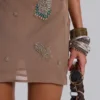 Doure Mini-Kleid mit Verzierungen und rückenfreiem Ausschnitt