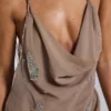 Doure Mini-Kleid mit Verzierungen und rückenfreiem Ausschnitt
