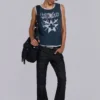 Drummer beschichtete Denim-Umhängetasche