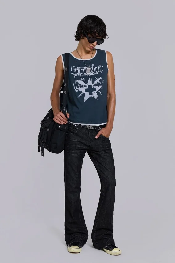 Drummer beschichtete Denim-Umhängetasche