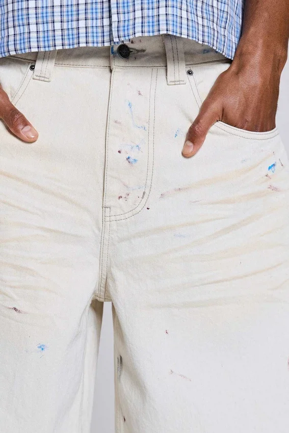 Ecru Paint Colossus Shorts