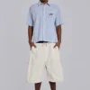 Ecru Parachute Cargo-Baggy-Shorts