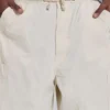 Ecru Parachute Cargo-Baggy-Shorts