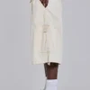 Ecru Parachute Cargo-Baggy-Shorts