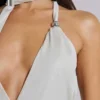 Eder Metallic-Oberteil mit asymmetrischem Schnitt