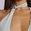 Eder Metallic-Oberteil mit asymmetrischem Schnitt