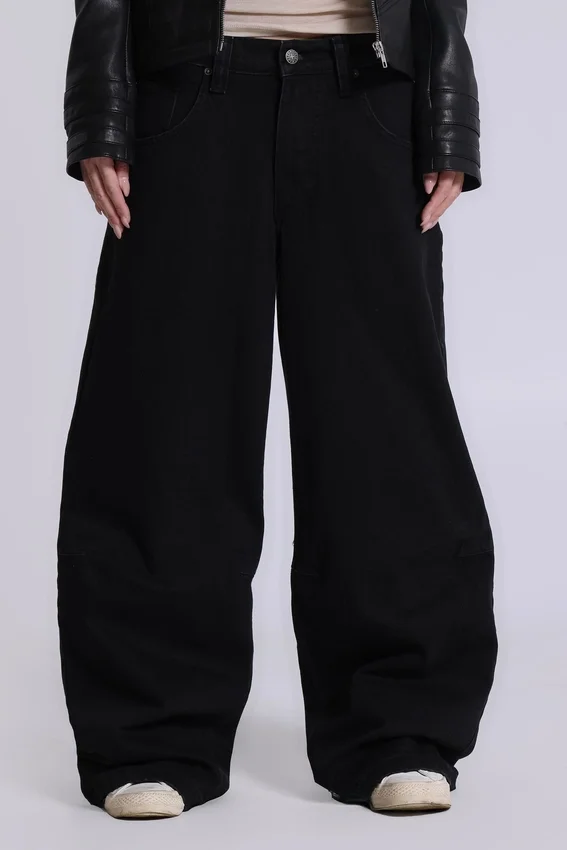 Einfarbige schwarze Colossus Jeans
