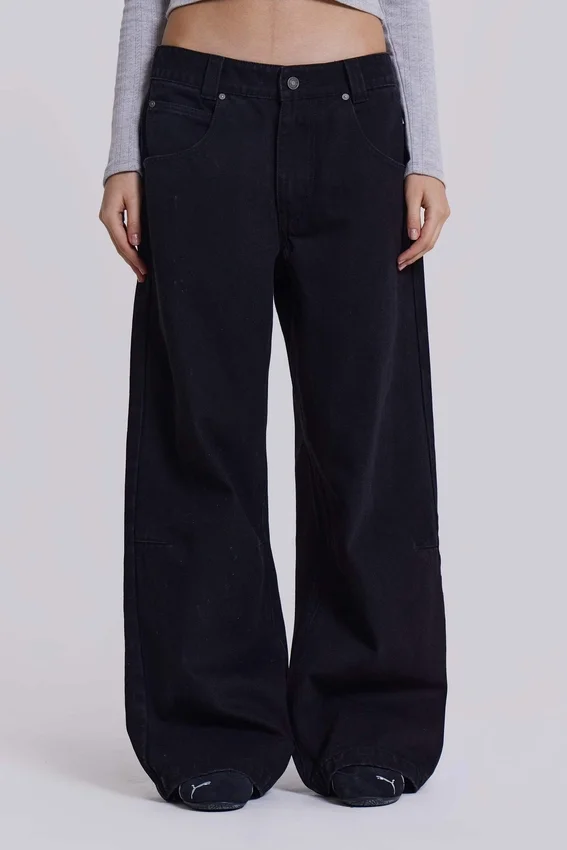 Einfarbige schwarze Colossus Jeans