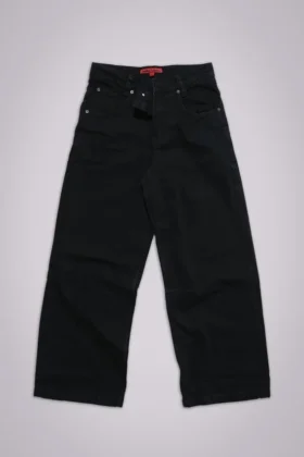 Einfarbige schwarze Colossus Jeans mit niedriger Leibhöhe