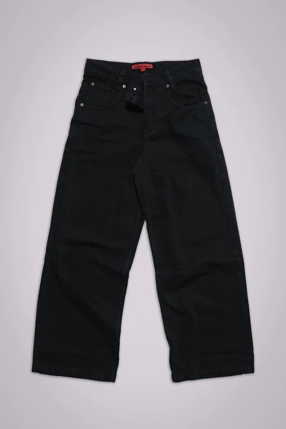 Einfarbige schwarze XL-Colossus Jeans