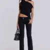 Einfarbige schwarze Thirteen-Jeans