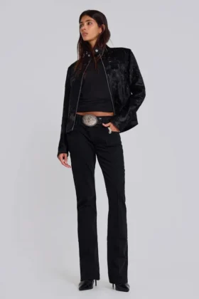 Einfarbige schwarze Thirteen-Jeans