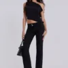 Einfarbige schwarze Thirteen-Jeans