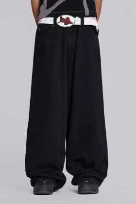 Einfarbige schwarze XL-Colossus Jeans