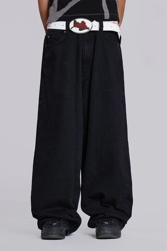 Einfarbige schwarze XL-Colossus Jeans