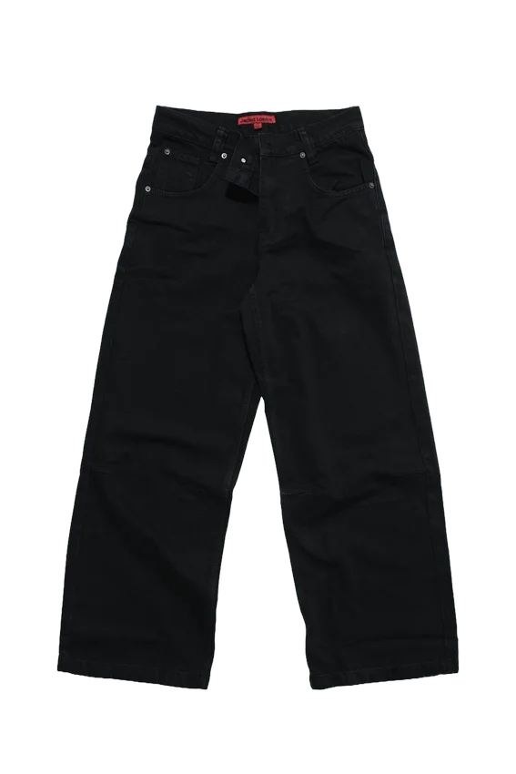 Einfarbige schwarze XL-Colossus Jeans