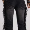 El Topo Fringe Bootcut-Jeans in schwarzer Waschung