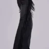 El Topo Fringe Bootcut-Jeans in schwarzer Waschung
