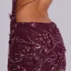 Ellora Mini-Kleid mit Verzierungen in Weinrot